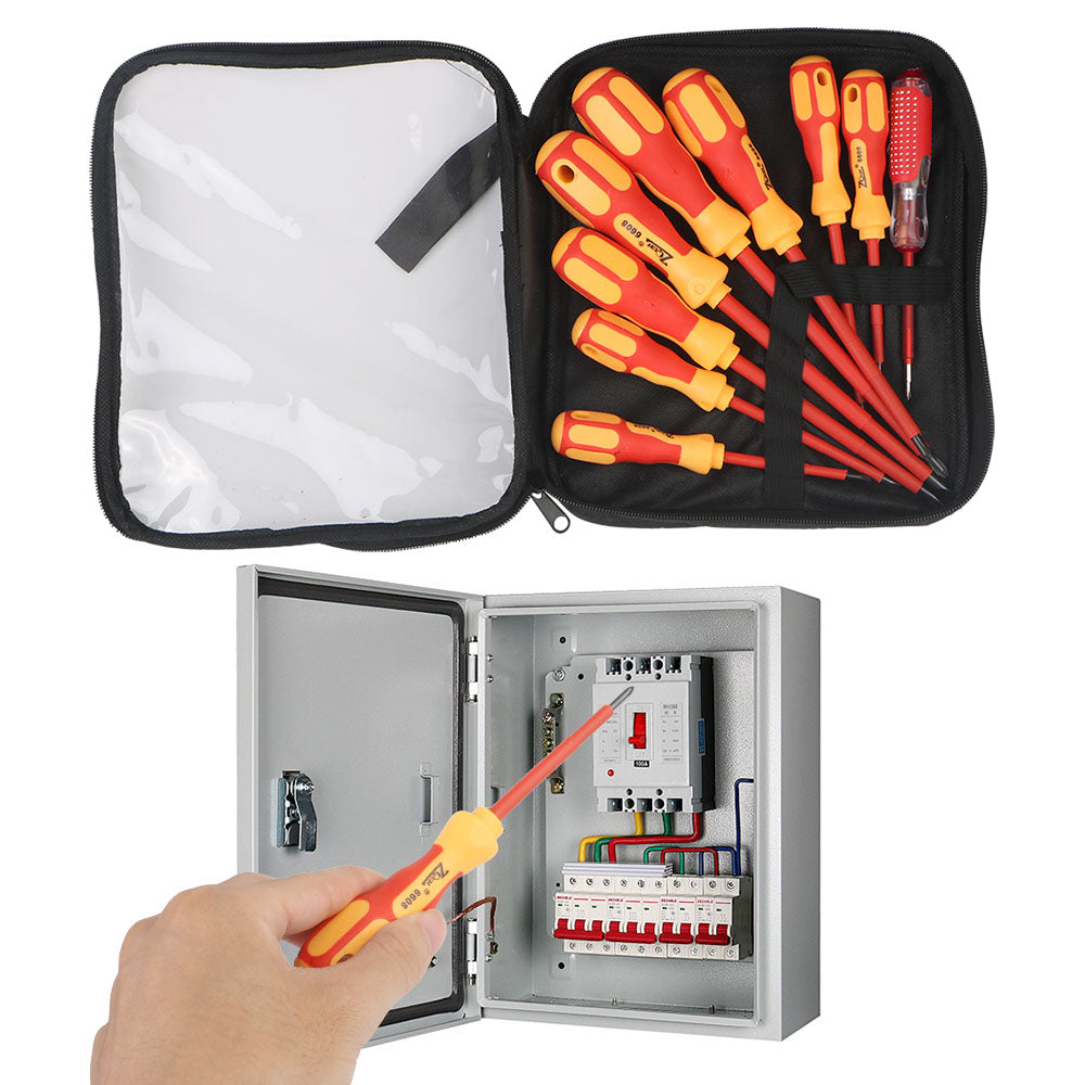 Magnetic Insulated Screwdriver Set for Electricians – Phillips & Slotted Bits - camping nature gear