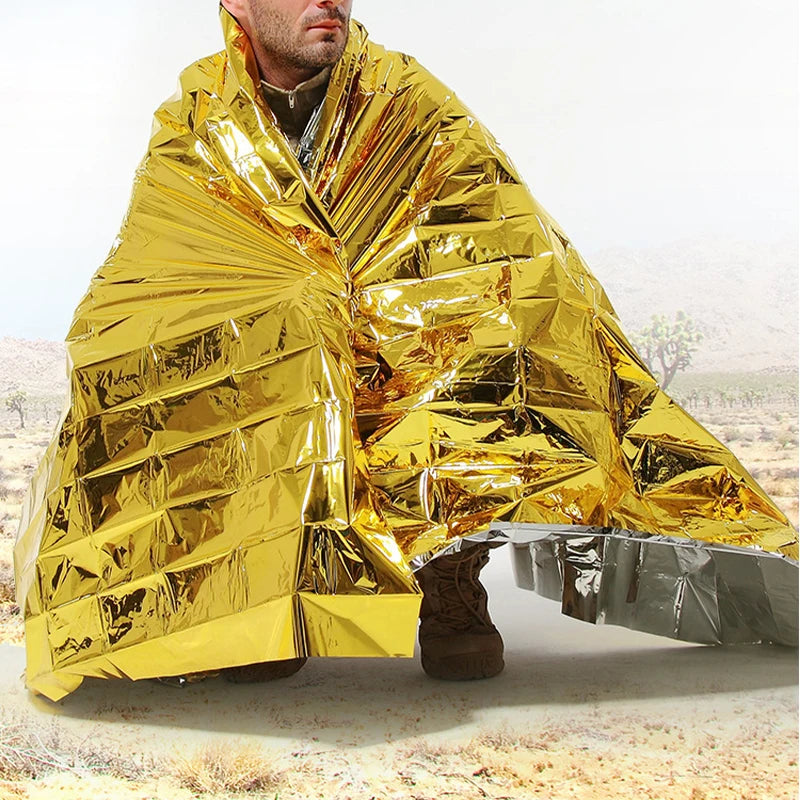 Windproof & Waterproof Emergency Thermal Blanket for Survival - camping nature gear