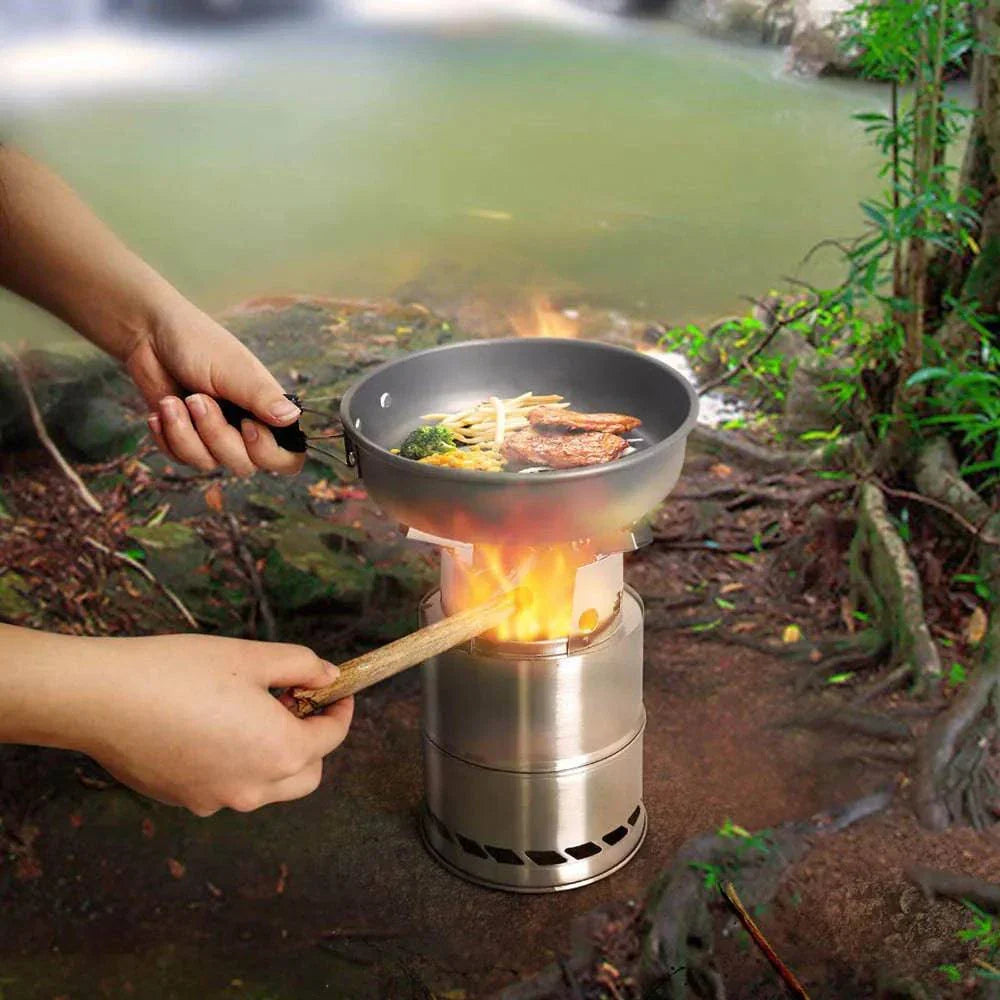 Portable Mini Wood Burning Stove – Stainless Steel for Outdoor Adventures - camping nature gear