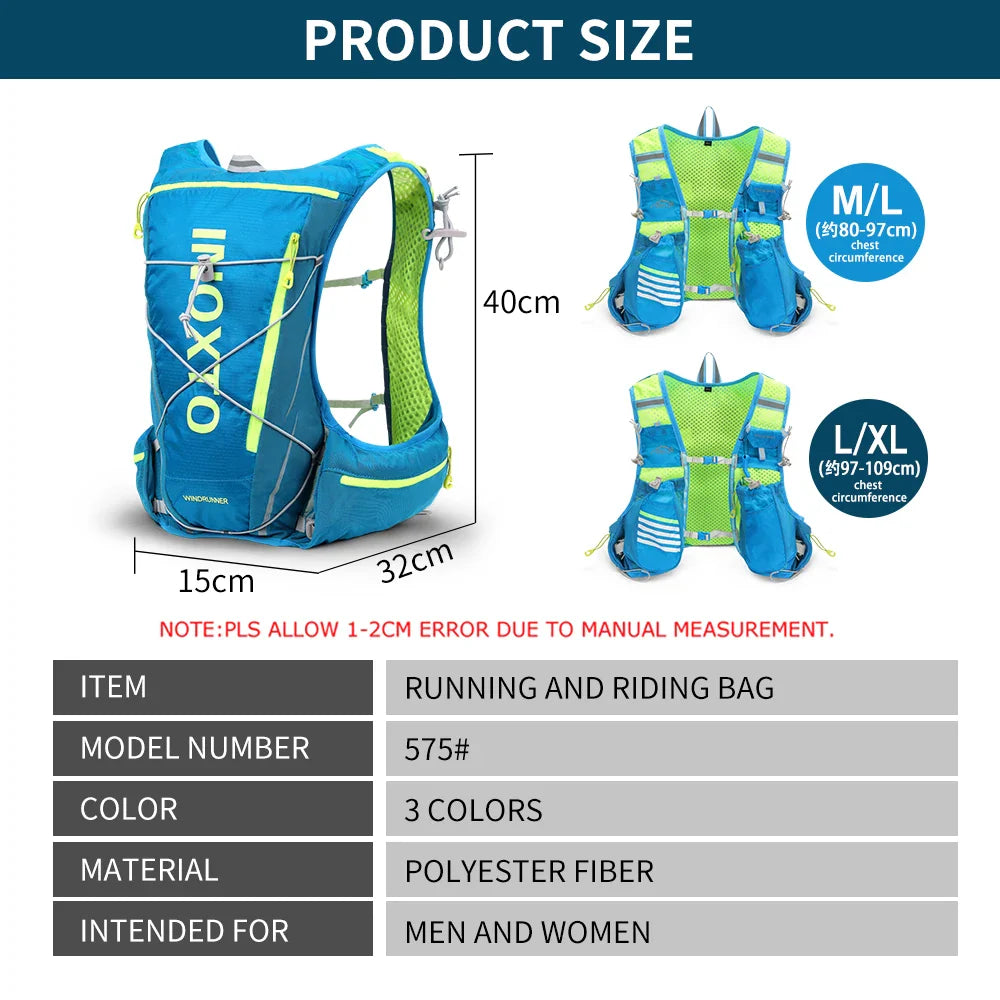 8L Running Hydration Backpack – Hiking Vest with 1.5L Water Bag & Bottle - camping nature gear