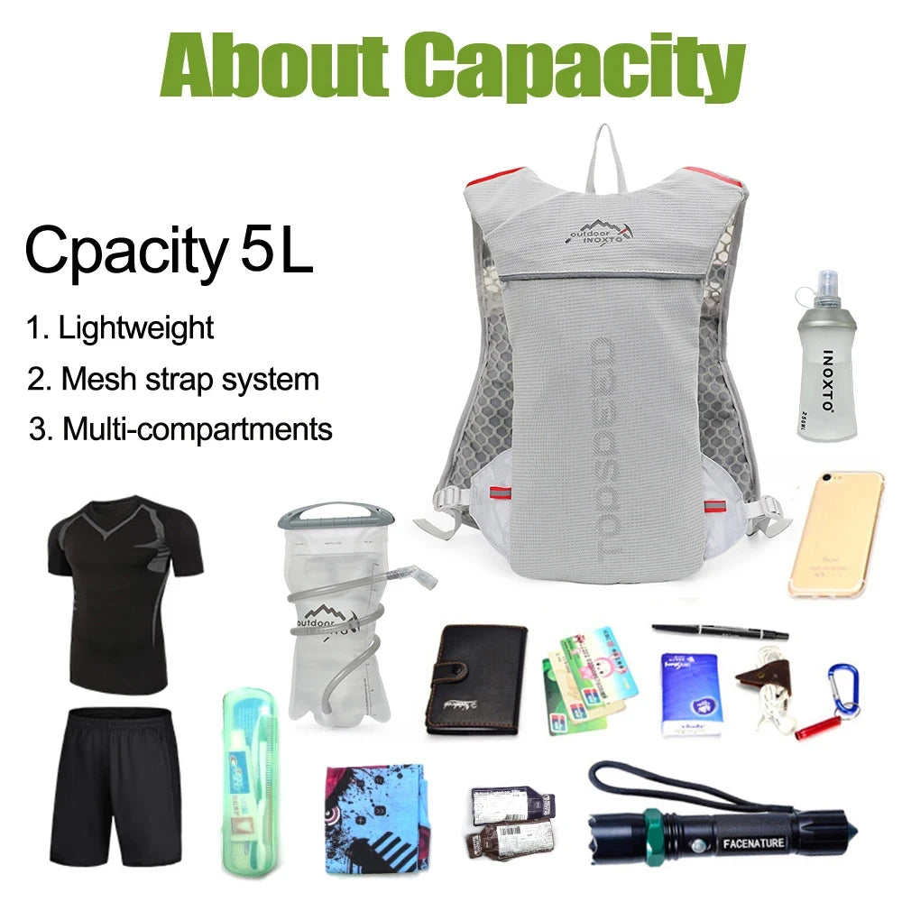 5L Hydration Backpack 500ML Water Bottle