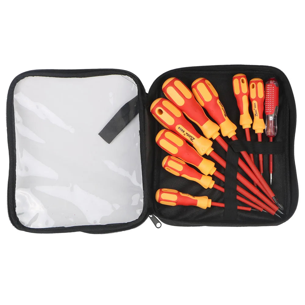 Magnetic Insulated Screwdriver Set for Electricians – Phillips & Slotted Bits - camping nature gear