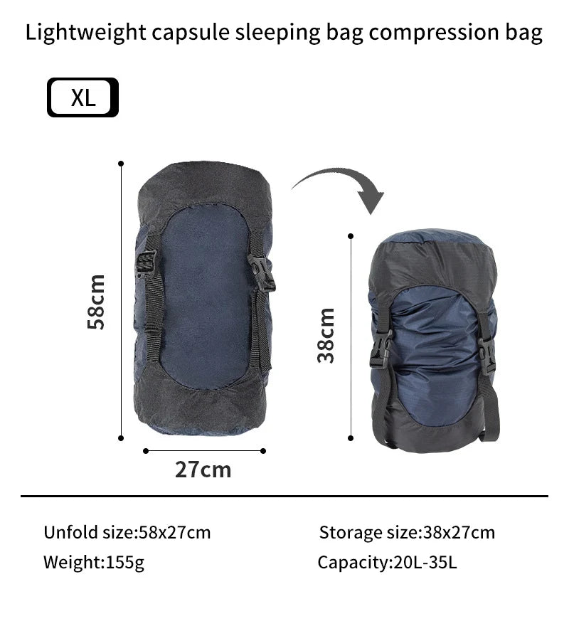 Waterproof Compression Stuff Sack – Lightweight Storage Bag for Sleeping Bags & Gear - camping nature gear