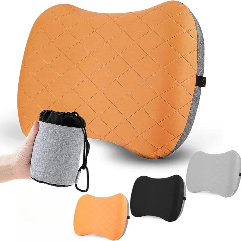 Ultra-Light Inflatable Travel Pillow – Removable Cover for Backpacking, Camping & Car Travel - camping nature gear