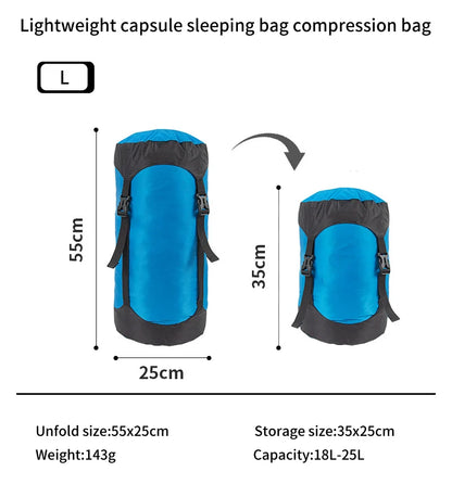 Waterproof Compression Stuff Sack – Lightweight Storage Bag for Sleeping Bags & Gear - camping nature gear