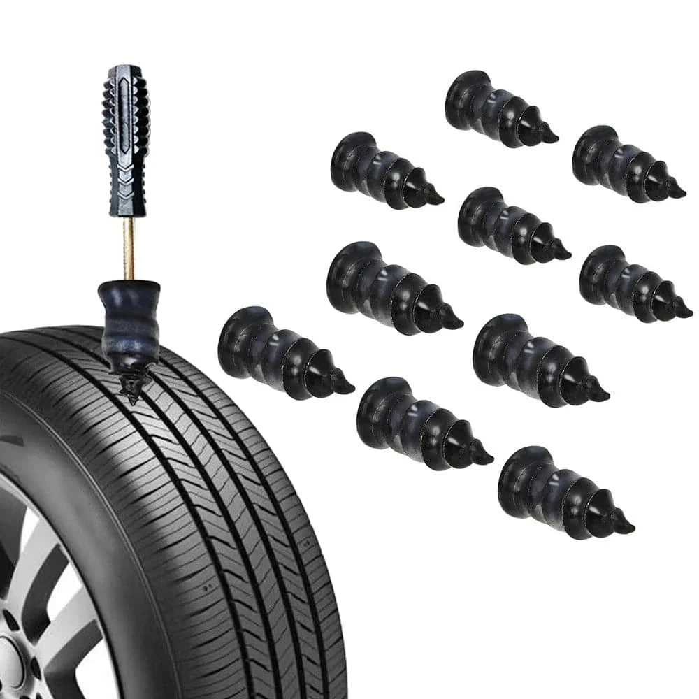 21-10PCS Car Tire Repair Kit – Includes Rubber Nails & Tubeless Repair Tools for Motorcycle & Truck - camping nature gear