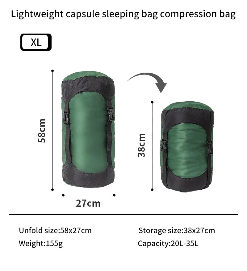 Waterproof Compression Stuff Sack – Lightweight Storage Bag for Sleeping Bags & Gear - camping nature gear