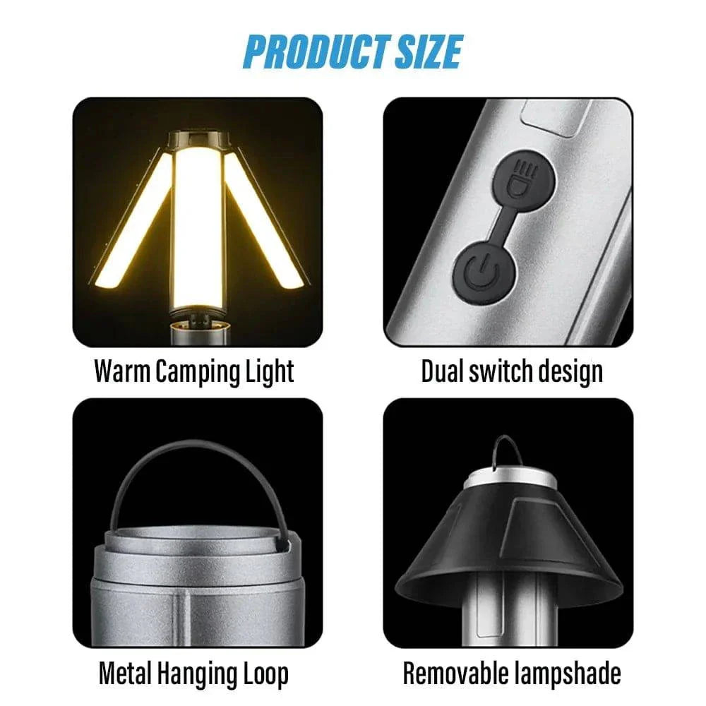 2-in-1 USB Rechargeable Outdoor Camping Flashlight