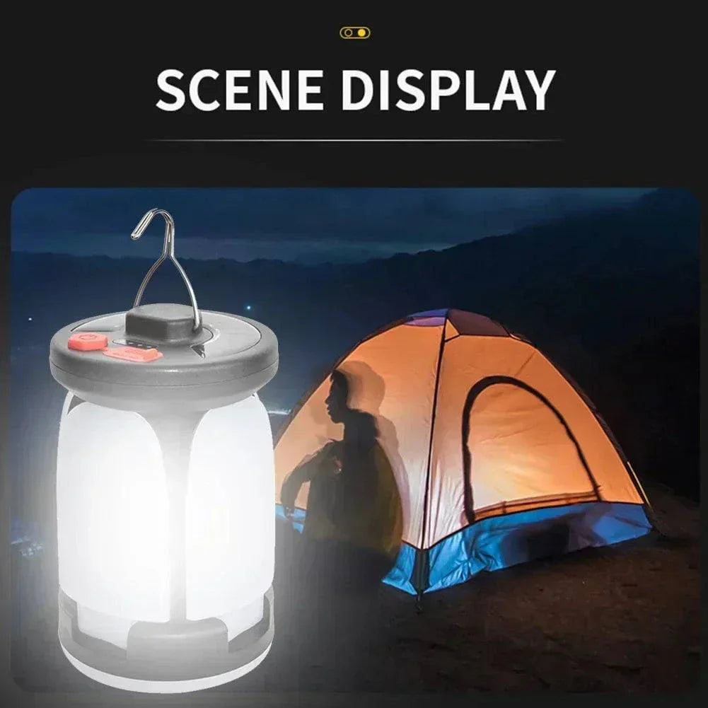 Foldable LED Solar Lantern – 6 Light Modes for Camping