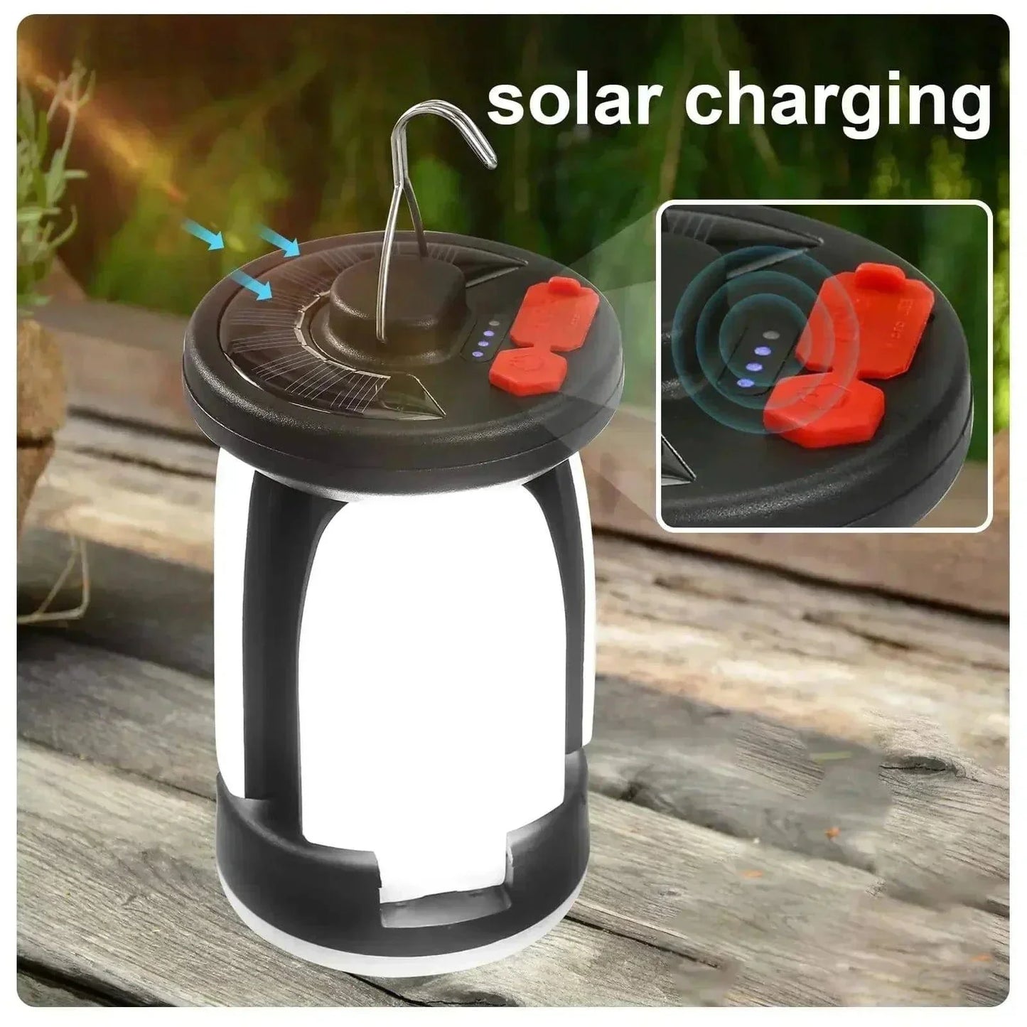 Foldable LED Solar Lantern – 6 Light Modes for Camping