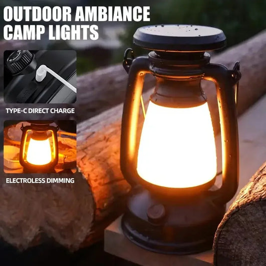 Retro Horse LED Table Lamp - Charging Decor Lantern - camping nature gear