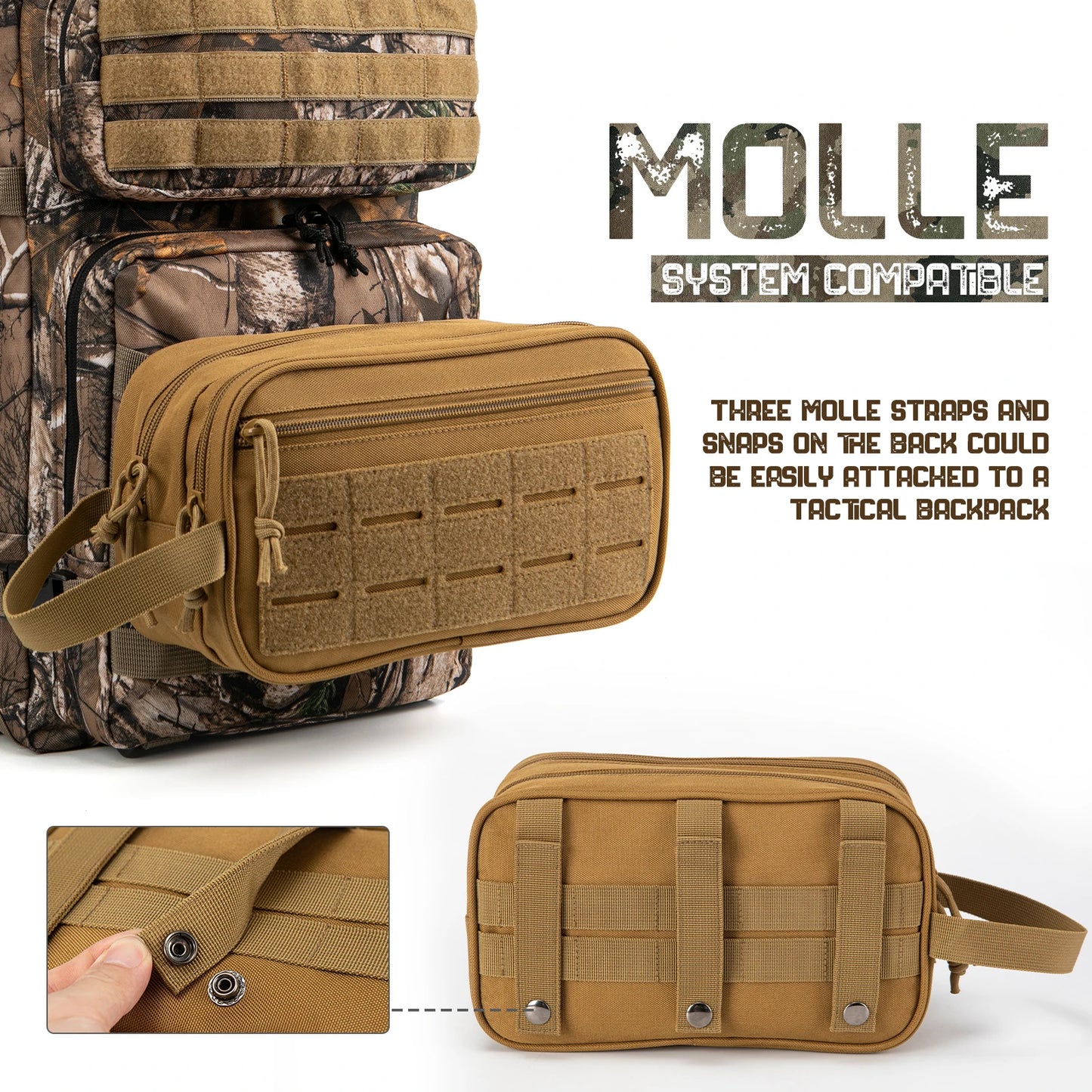 Tactical Toiletry Bag – Molle Hanging Shower Kit for Men & Women, Travel Hygiene Bag - camping nature gear