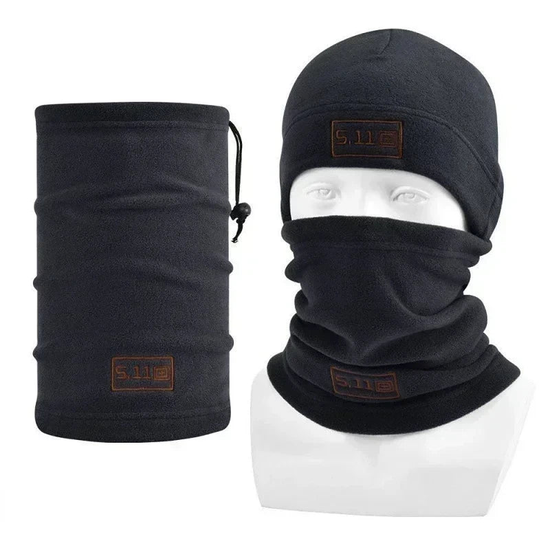 Military Fleece Hat & Scarf Set - Warm Balaclava and Neck Protector for Winter - camping nature gear