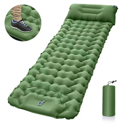 Ultralight Outdoor Inflatable Sleeping Pad with Pillows - camping nature gear