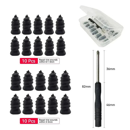 21-10PCS Car Tire Repair Kit – Includes Rubber Nails & Tubeless Repair Tools for Motorcycle & Truck - camping nature gear