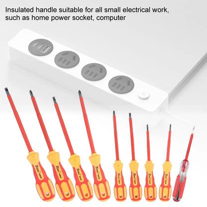 Magnetic Insulated Screwdriver Set for Electricians – Phillips & Slotted Bits - camping nature gear