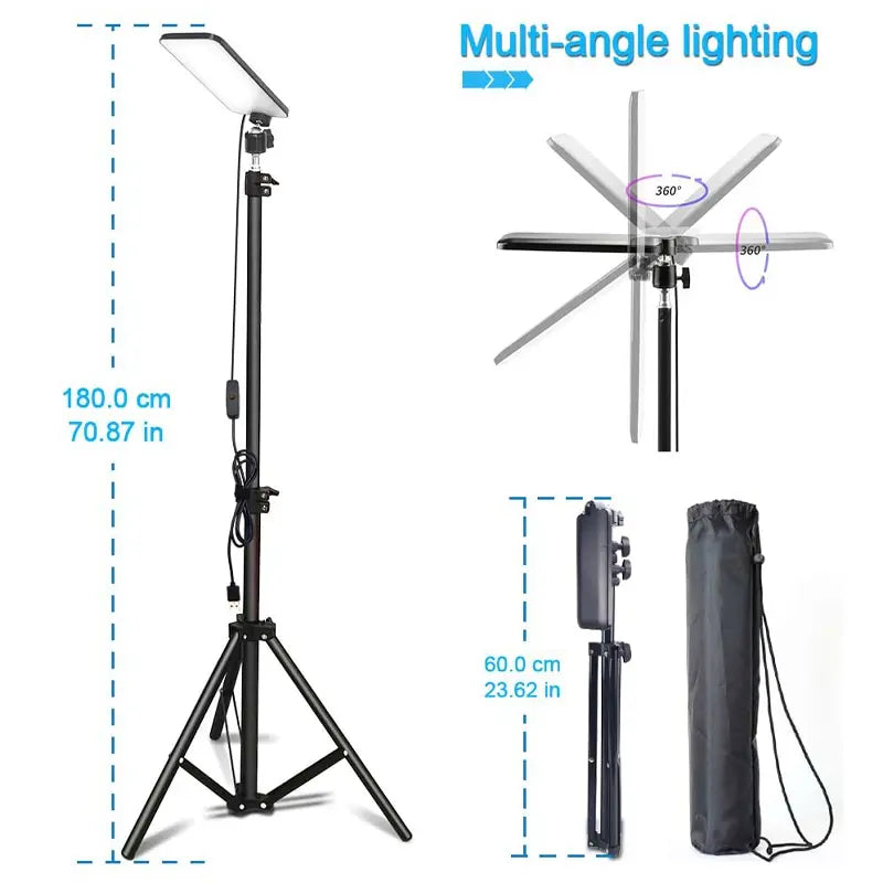 Portable LED Tripod Work Light - USB Rechargeable Camping Lamp - camping nature gear