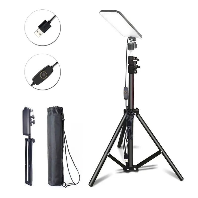 Portable LED Tripod Work Light - USB Rechargeable Camping Lamp - camping nature gear