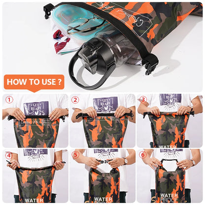 30L 15L Waterproof Dry Bags with Wet Separation Pocket