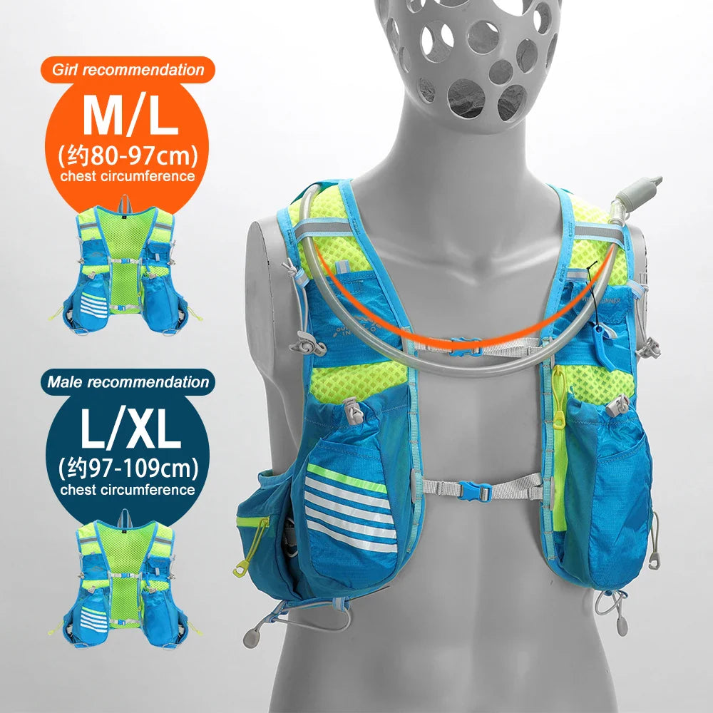 8L Running Hydration Backpack – Hiking Vest with 1.5L Water Bag & Bottle - camping nature gear