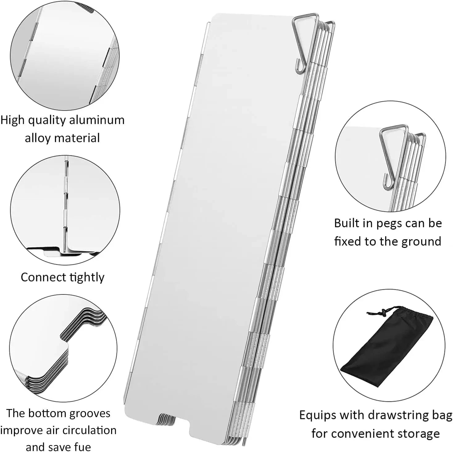 Aluminum Folding Windshield – Gas Burner Camping Stove Protector - camping nature gear