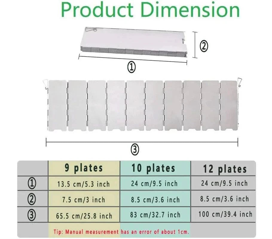 Aluminum Folding Windshield – Gas Burner Camping Stove Protector - camping nature gear
