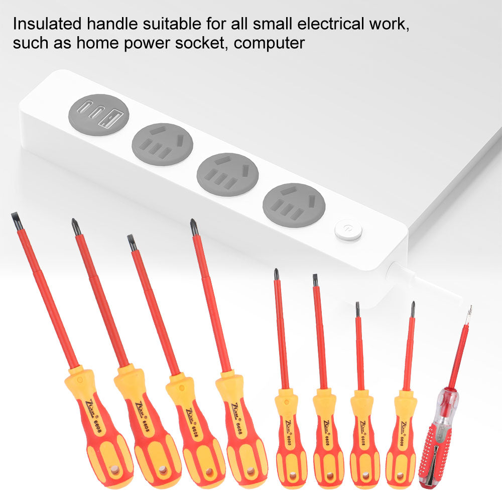 Magnetic Insulated Screwdriver Set for Electricians – Phillips & Slotted Bits - camping nature gear