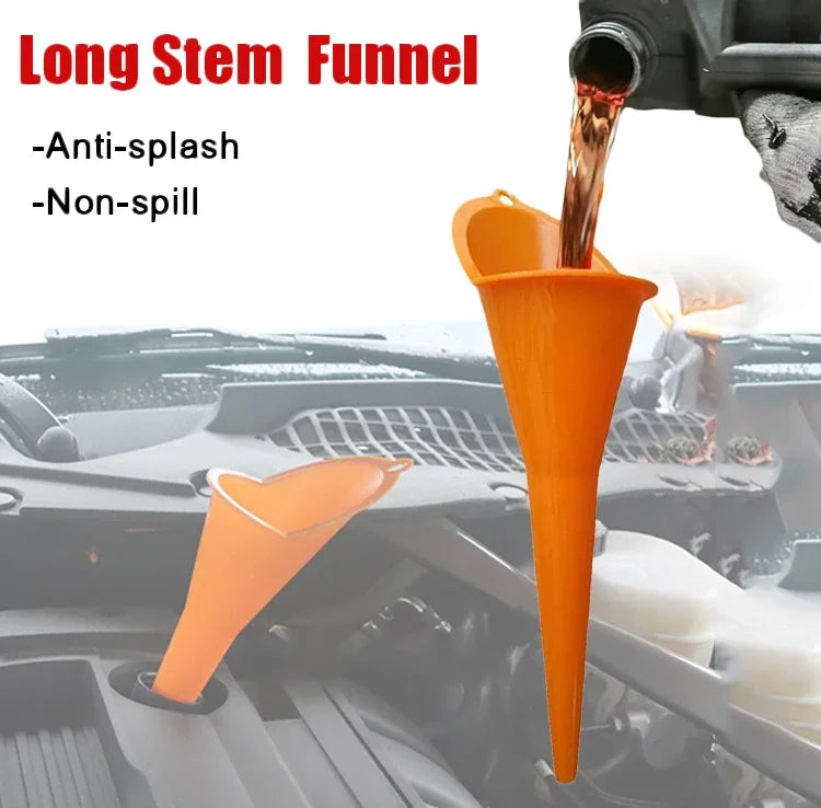 Long Stem Fuel Funnel – Auto & Motorcycle Refueling Tool - camping nature gear