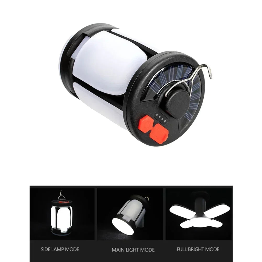 Foldable LED Solar Lantern – 6 Light Modes for Camping