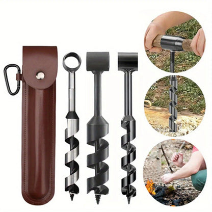 Outdoor Survival Drill & Wrench – 160mm Camping Bushcraft Tool