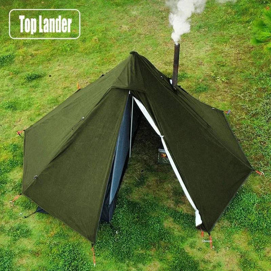 Ultralight Camping Tent with Chimney – Double Layer Pyramid for 1 Person - camping nature gear