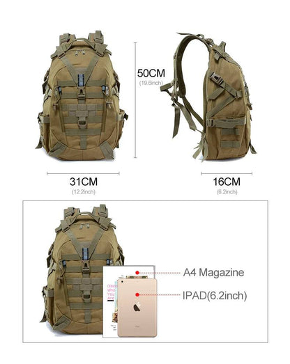 40L Tactical Camping Backpack – Outdoor Travel Bag for Men - camping nature gear