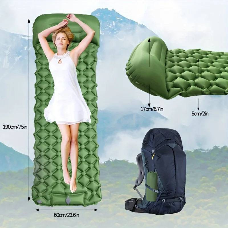 Inflatable Mattress with Pillows – Ultra-Light Travel & Camping Bed