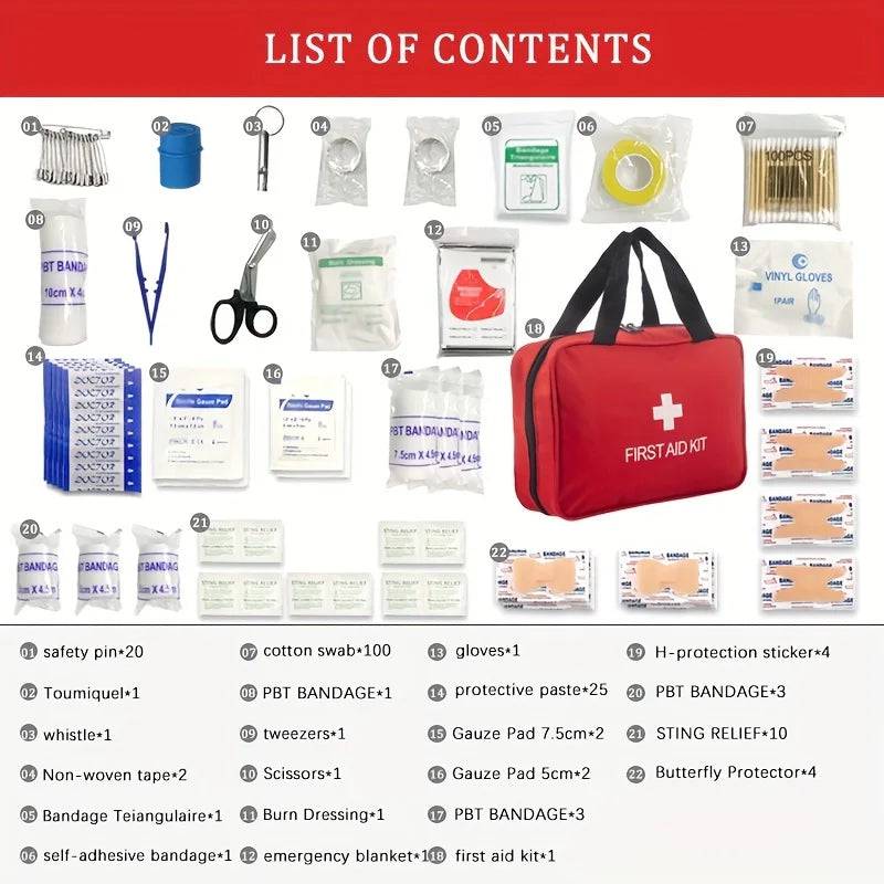 Deluxe 245-Piece First Aid Kit with Carrying Case