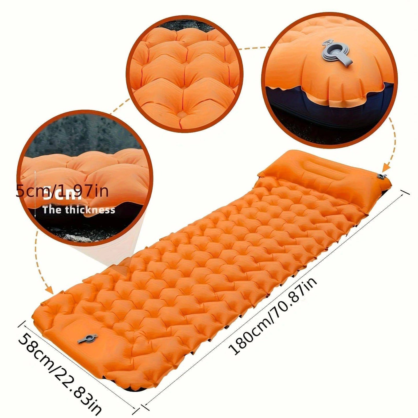 Inflatable Mattress with Pillows – Ultra-Light Travel & Camping Bed