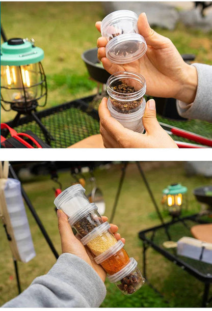 Portable Camping Spice Kit – 5 Clear Seasoning Bottles