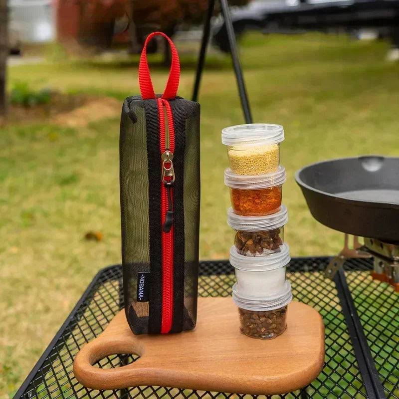 Portable Camping Spice Kit – 5 Clear Seasoning Bottles