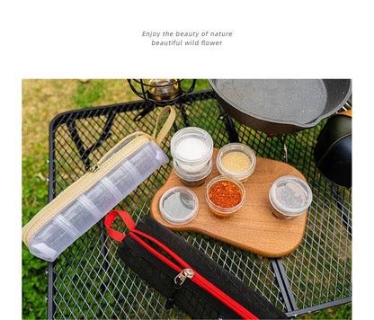 Portable Camping Spice Kit – 5 Clear Seasoning Bottles