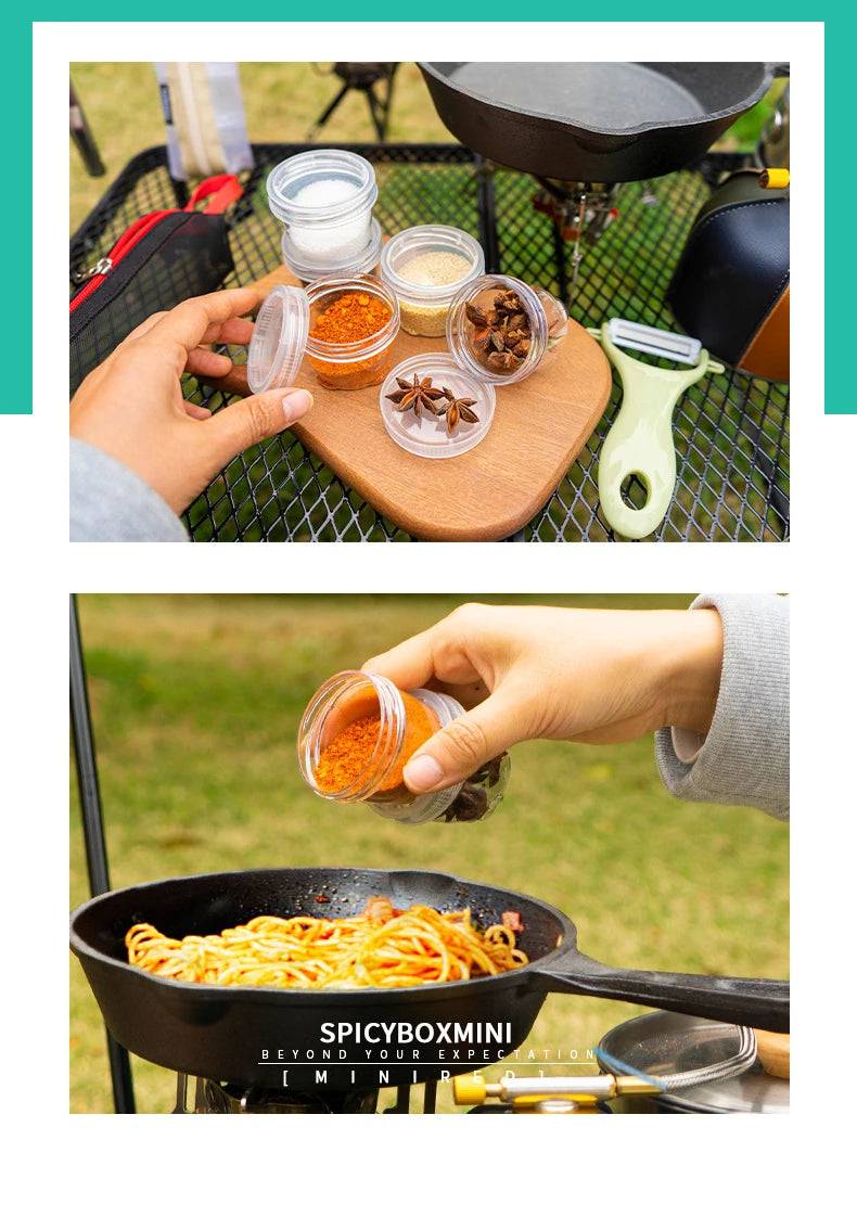 Portable Camping Spice Kit – 5 Clear Seasoning Bottles