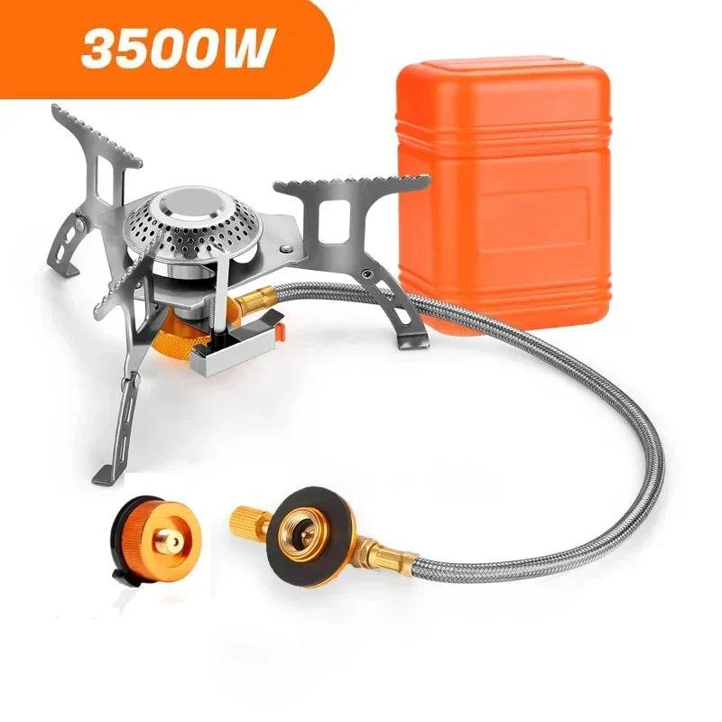 Camping Portable Gas Stove Foldable Outdoor Tourist for Hiking Cooking 3500W - camping nature gear