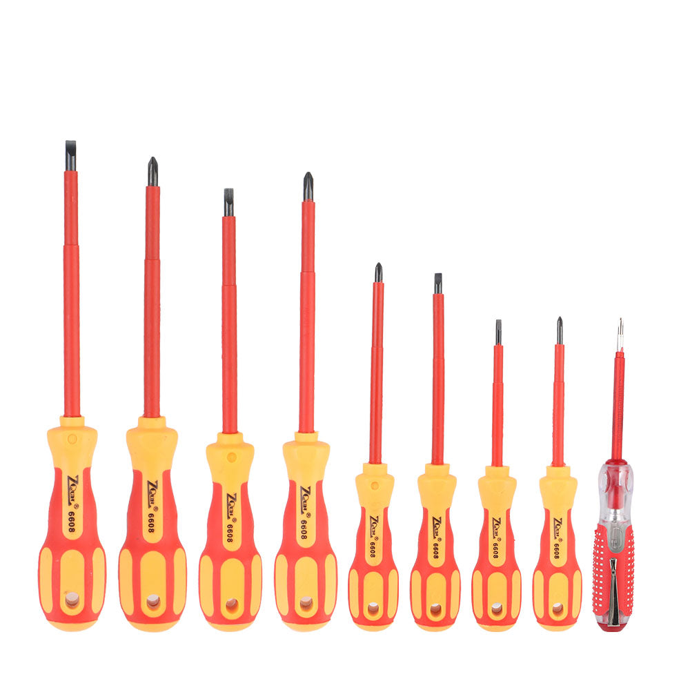 Magnetic Insulated Screwdriver Set for Electricians – Phillips & Slotted Bits - camping nature gear