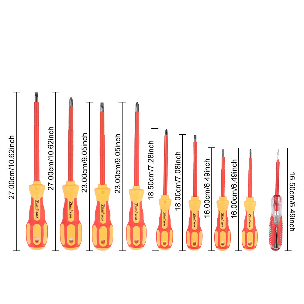 Magnetic Insulated Screwdriver Set for Electricians – Phillips & Slotted Bits - camping nature gear